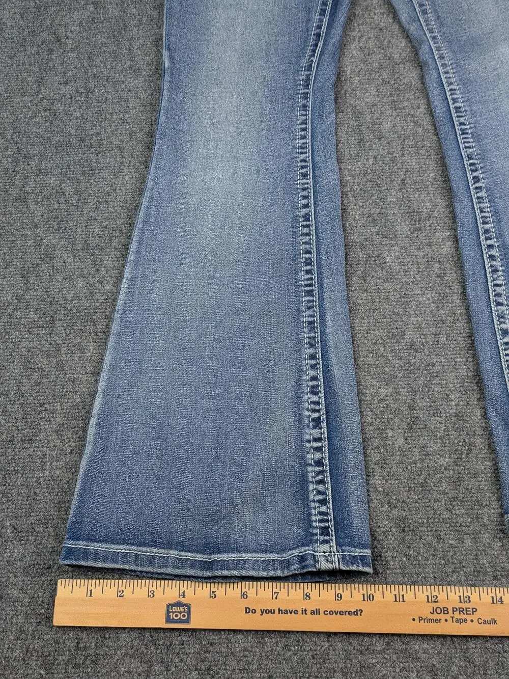 Sky Jeans Juniors 7/8 Blue Flare Low Rise Sparkle Butt Rhinestone Embroidered